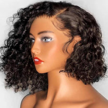 Load image into Gallery viewer, PREMIUM QUALITY #1B  10&quot;- 14 inches&quot; Pre-Plucked 13&quot;x4&quot;  Lace front MITCHELLE Curly BOB Wig, Free Part Lace Front
