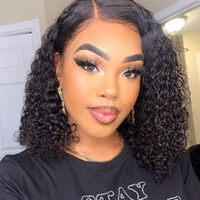 Load image into Gallery viewer, PREMIUM QUALITY #1B  10&quot;- 14 inches&quot; Pre-Plucked 13&quot;x4&quot;  Lace front MITCHELLE Curly BOB Wig, Free Part Lace Front
