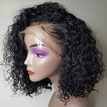 Load image into Gallery viewer, PREMIUM QUALITY #1B  10&quot;- 14 inches&quot; Pre-Plucked 13&quot;x4&quot;  Lace front MITCHELLE Curly BOB Wig, Free Part Lace Front
