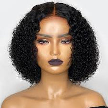 Load image into Gallery viewer, PREMIUM QUALITY #1B  10&quot;- 14 inches&quot; Pre-Plucked 13&quot;x4&quot;  Lace front MITCHELLE Curly BOB Wig, Free Part Lace Front
