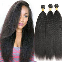 Load image into Gallery viewer, 10AA GRADE QUALITY 10-28 Inches Kinky Curly 100% Brazilian Human Hair 1B Natural Black
